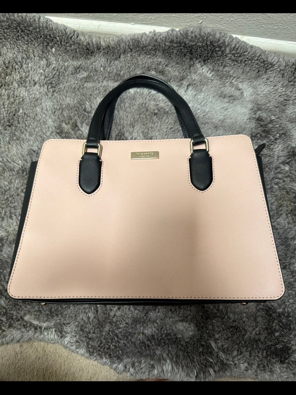 kate spade Blush Pink and Black Structured Satchel